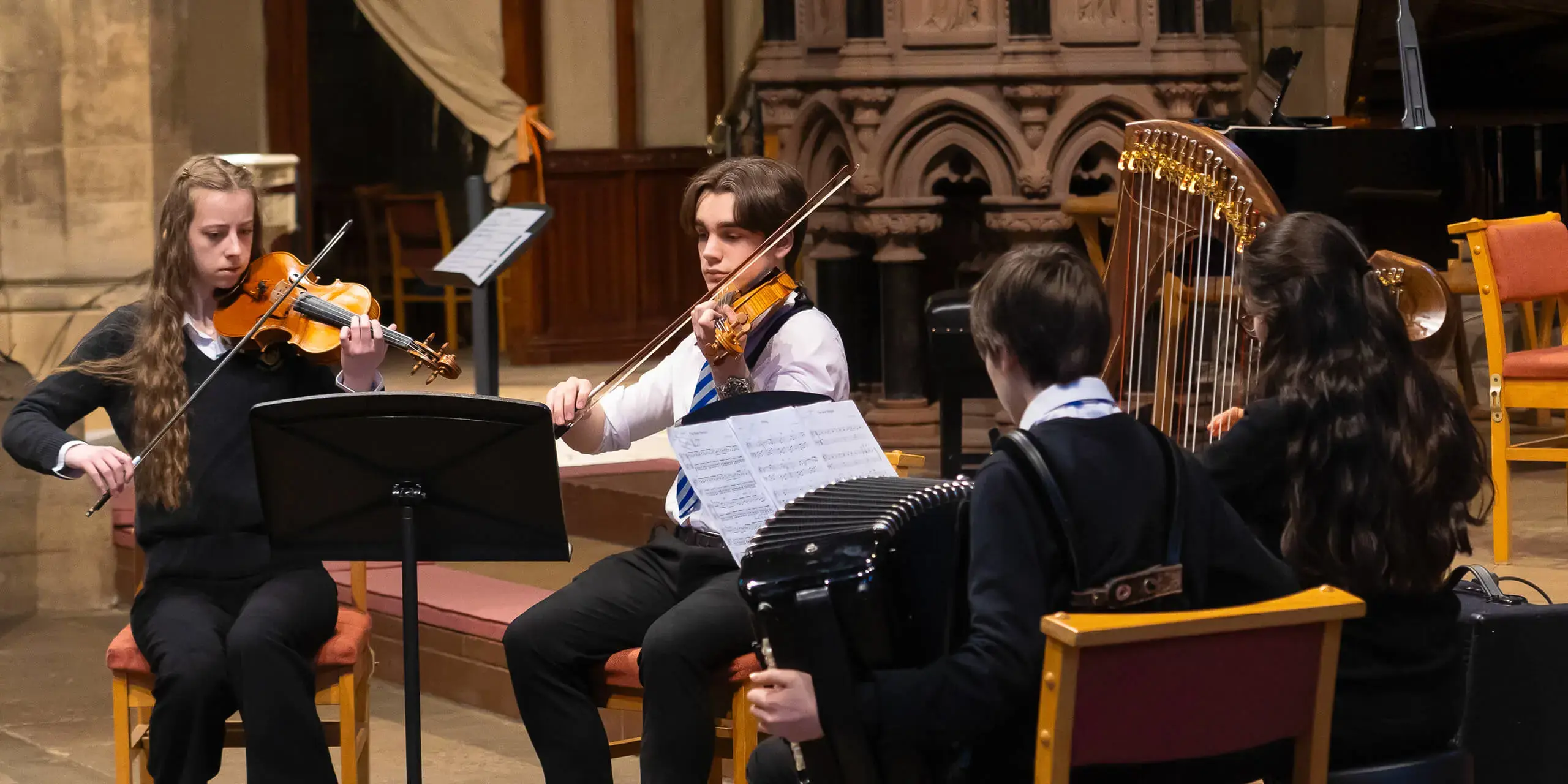 St Mary's Music School pupil ensemble performing in St. Mary's episcopal cathedral 