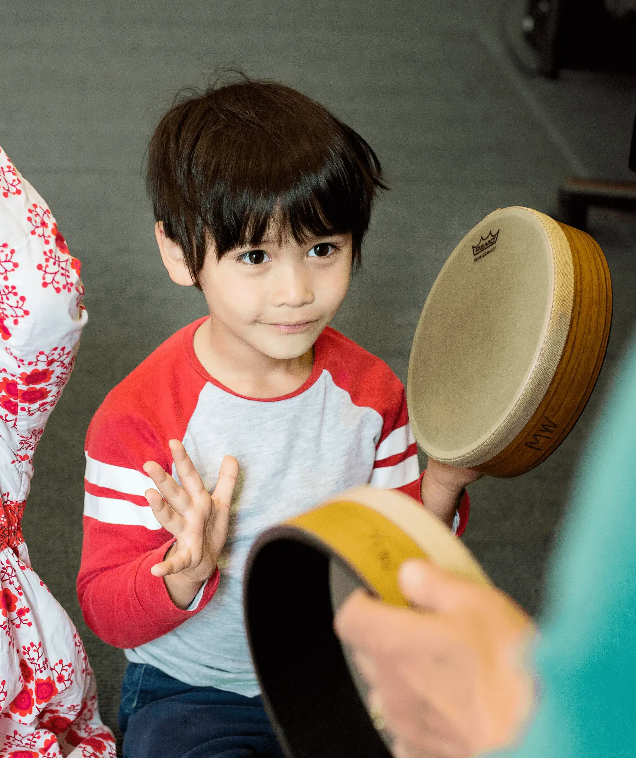 St. Mary's Music School Saturday Music School pupil plays a hand drum