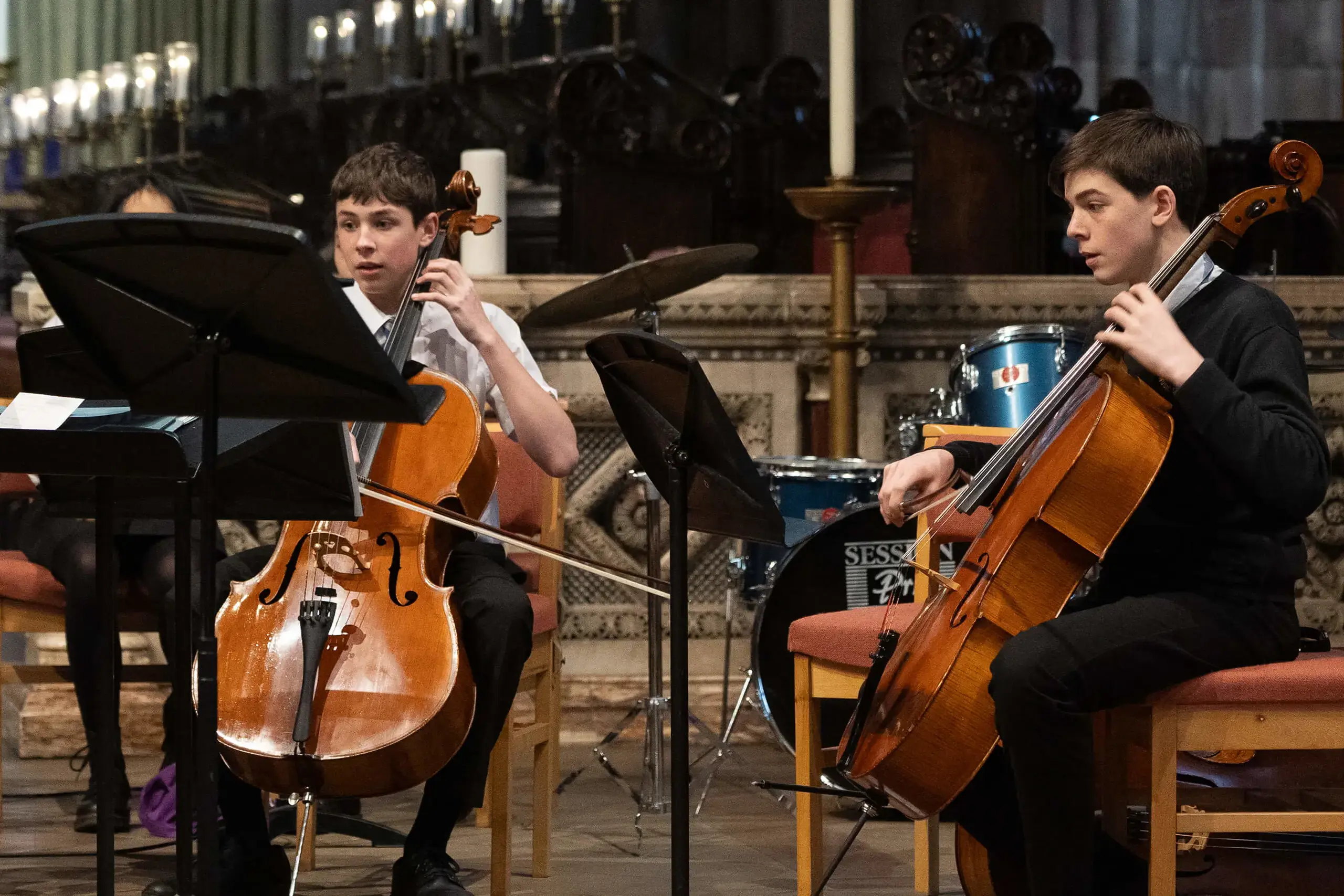 St. Mary's Music School pupils playing the cello