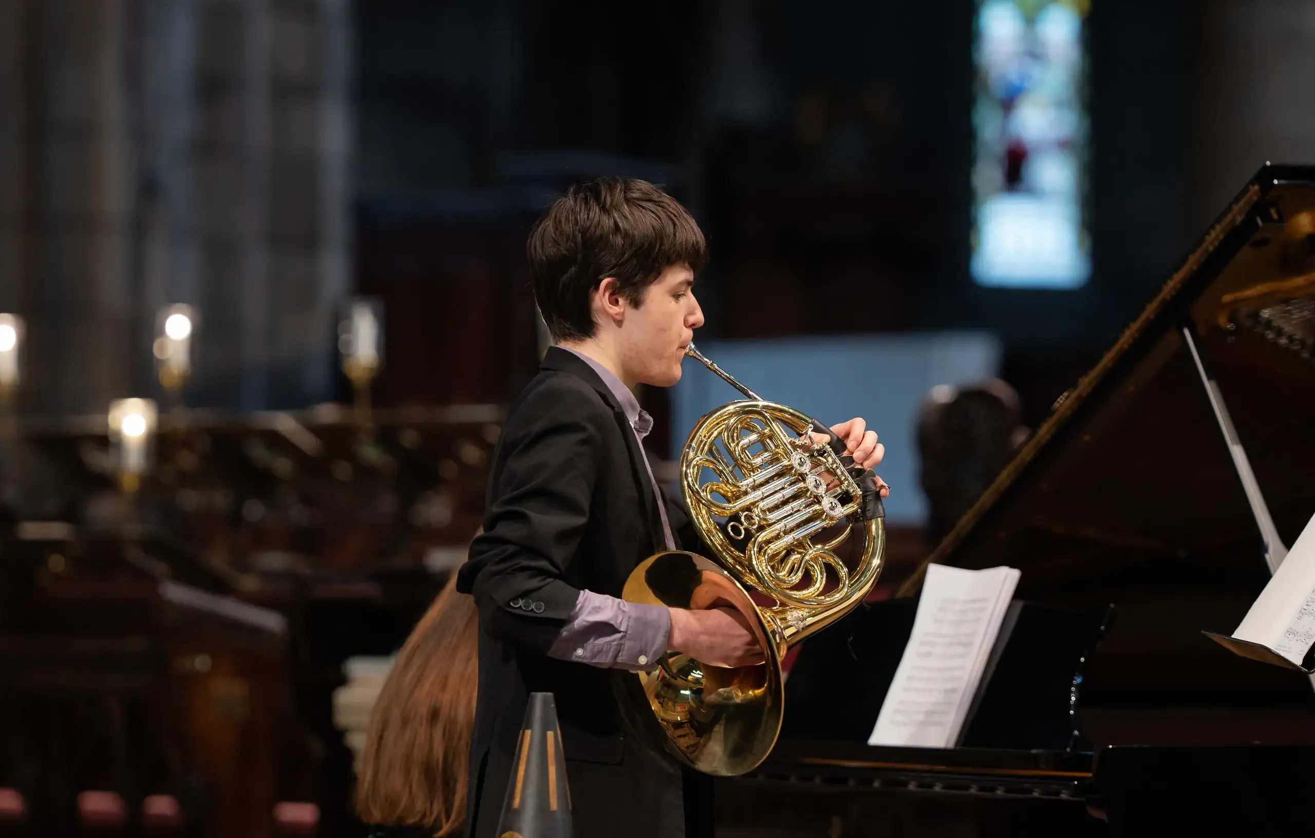 St Mary's Music School pupil performing on stage